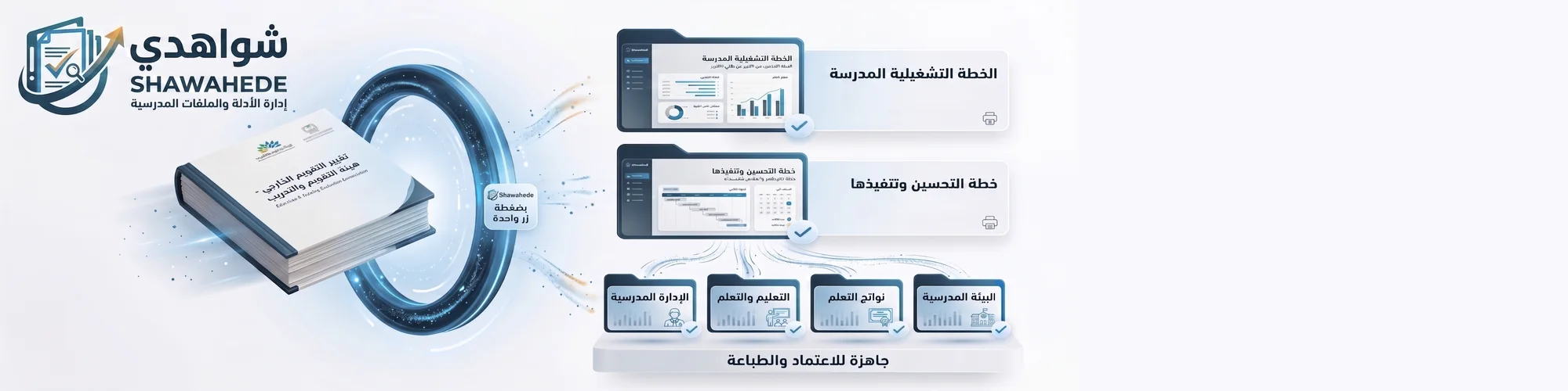شواهدي: من تقرير التقويم الخارجي إلى ملفات جاهزة للاعتماد والطباعة بضغطة زر